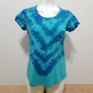 Faded Glory top Medium 8/10 tie dye crochet mesh panel boho hippie 100% cotton